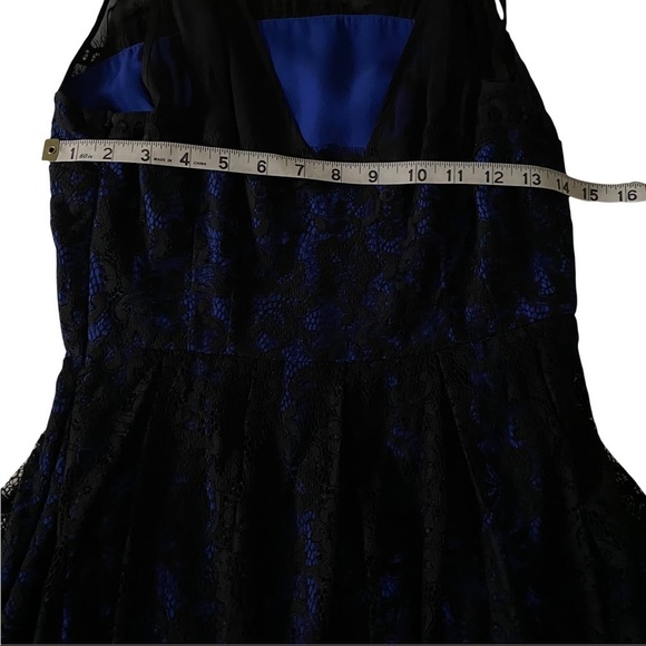 Moulinette Soeurs Blue Black Lace Overlay Dress 1/2 Zip in Back Women’s Dress 4 - Picture 13 of 13
